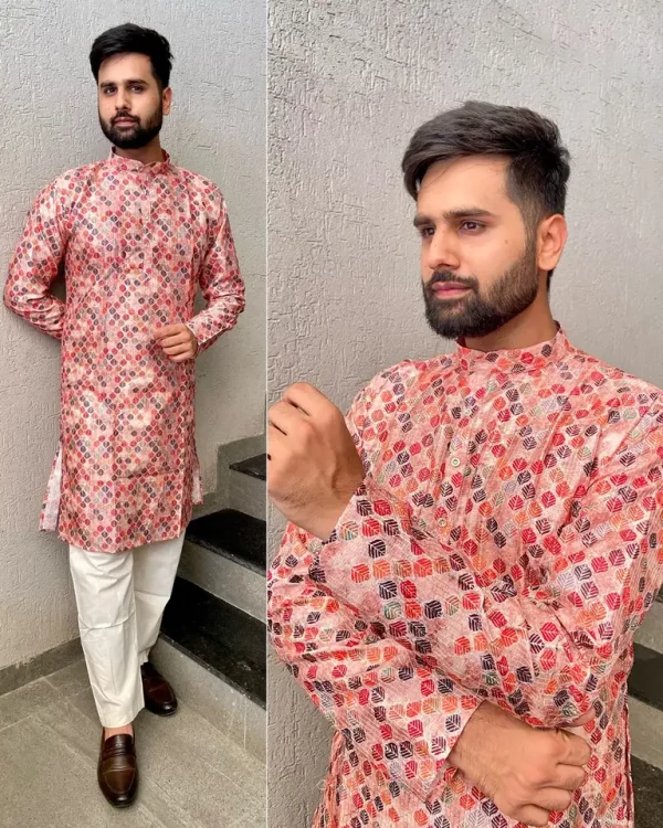 Men Kurta Wedding Party Causal Wear Cotton