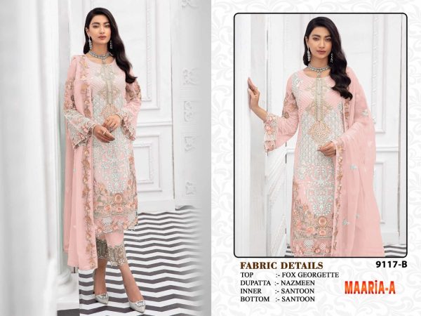 Pakistani Salwar Kameez  Georgette Thread Embroidery Hand Work Dresses Women Ethnic Clothing